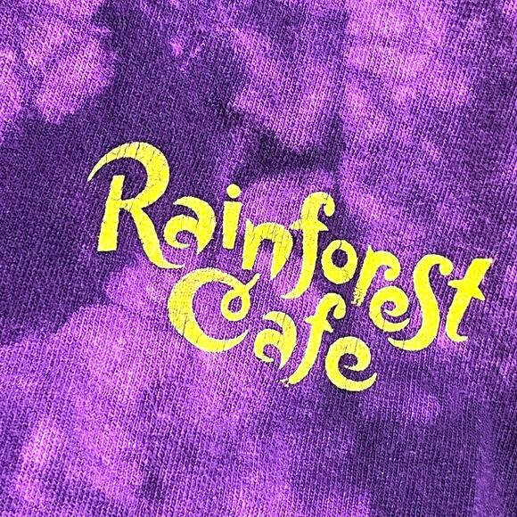 Rainforest Cafe Tree Frog Men's Purple Tie Dye 90s Vintage T Shirt - M - Picture 9 of 12